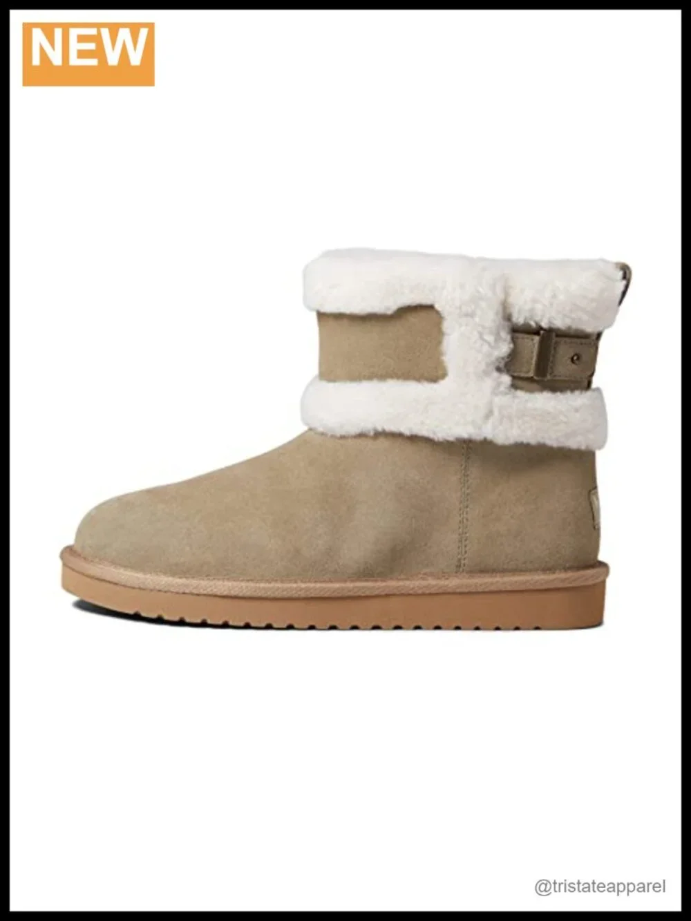 Suede Ankle Boots with Faux Fur Lining Faux Fur Cuff Pull-On